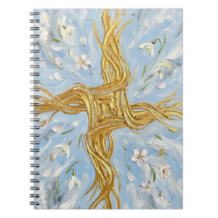 St Brigid's Cross Snowdrops Golden Imbolc Art Notebook