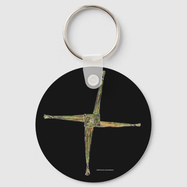 St Brigid's Day, St Bridget's Cross,  Keychain, Key Ring (Front)