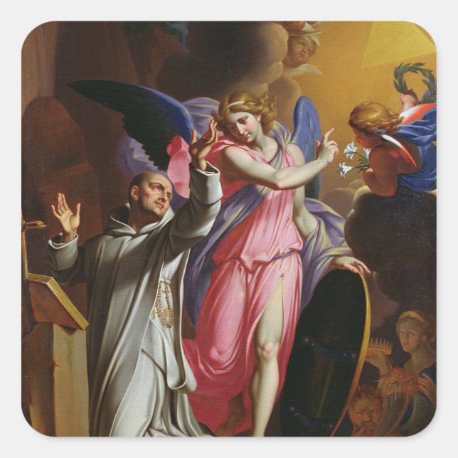 St. Bruno at Prayer, 1671 Square Sticker (Front)