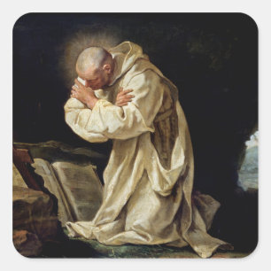St. Bruno Praying in the Desert, 1763 Square Sticker