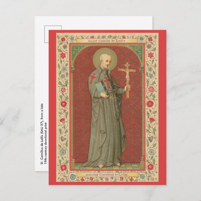 St. Camillus de Lellis (SAU 37; Floral Border) Postcard (Front/Back)