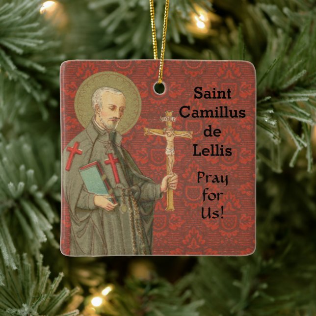 St. Camillus de Lellis (SAU 37) Square Ceramic Ornament (Tree)