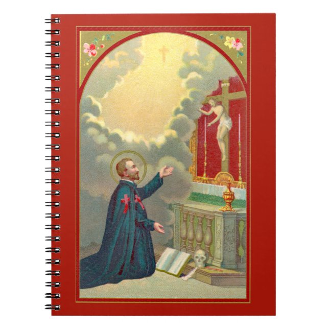 St. Camillus Praying Before a Crucifix (M 020) Notebook (Front)