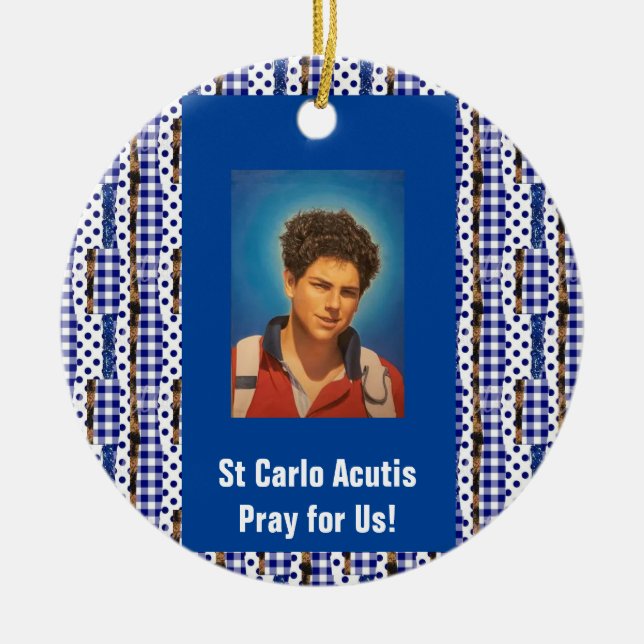 St Carlo Acutis Ceramic Ornament (Front)