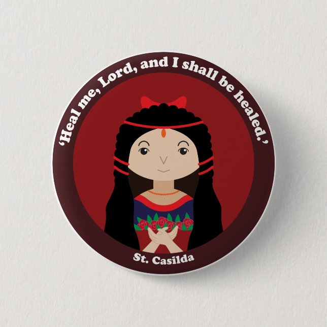 St. Casilda 6 Cm Round Badge (Front)