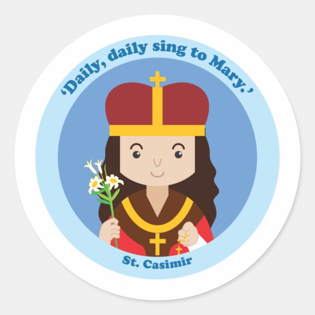 St. Casimir Classic Round Sticker (Front)