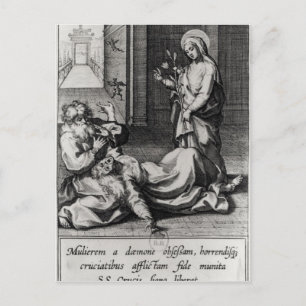 St. Catherine Exorcising a Demon from a Woman Postcard