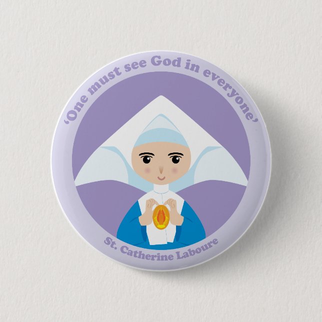 St. Catherine Laboure 6 Cm Round Badge (Front)