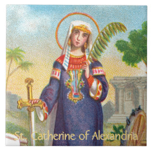 St. Catherine of Alexandria in Egyptian Dress Ceramic Tile