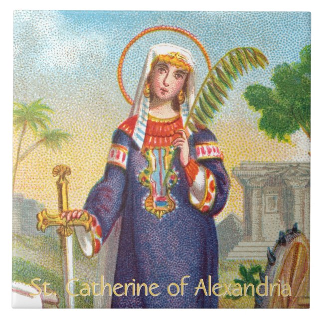 St. Catherine of Alexandria in Egyptian Dress Ceramic Tile (Front)
