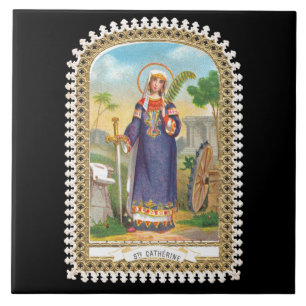 St. Catherine of Alexandria in Egyptian Dress Ceramic Tile