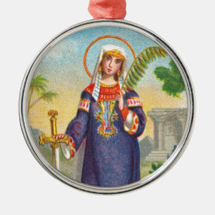 St. Catherine of Alexandria in Egyptian Dress Metal Ornament
