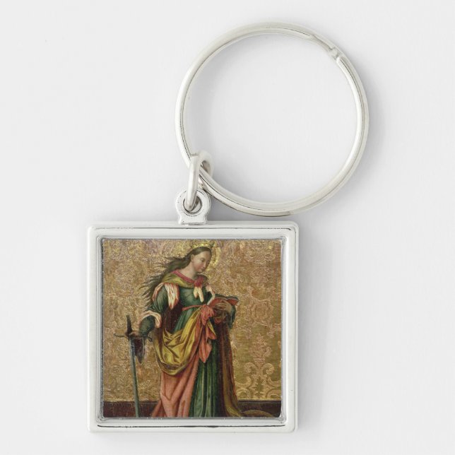 St. Catherine of Alexandria (oil on panel) 2 Key Ring (Front)