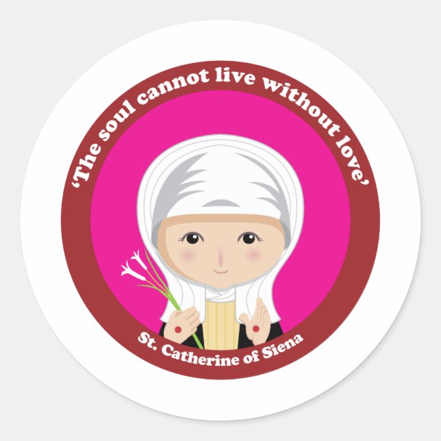 St. Catherine of Siena Classic Round Sticker (Front)