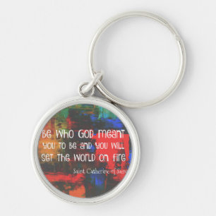 St. Catherine of Siena  Colourful Quote Key Ring