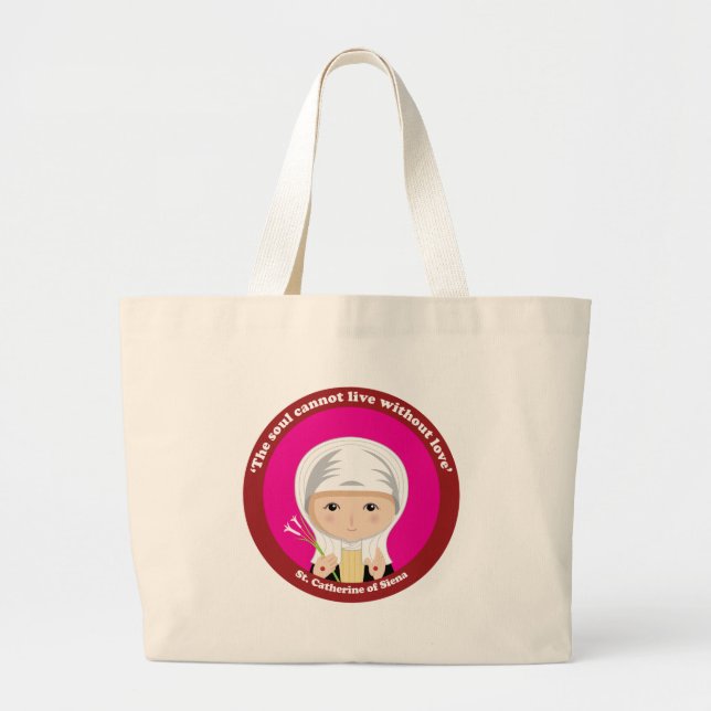 St. Catherine of Siena Large Tote Bag (Front)