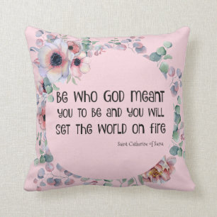 St. Catherine of Siena Quote Roses Cushion