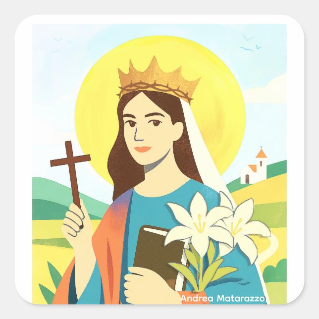 St. Catherine of Siena  Square Sticker (Front)
