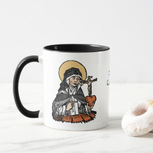 St. Catherine of Siena with Crucifix-Topped Heart Mug