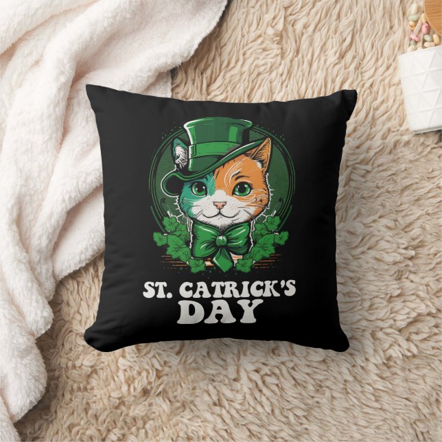 St Catricks Day Cat Lovers St Patrick's Day Cushion (Blanket)