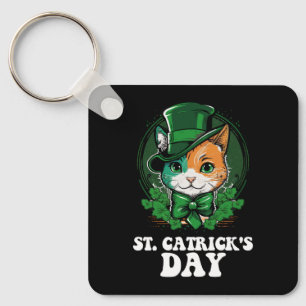 St Catricks Day Cat Lovers St Patrick's Day Key Ring