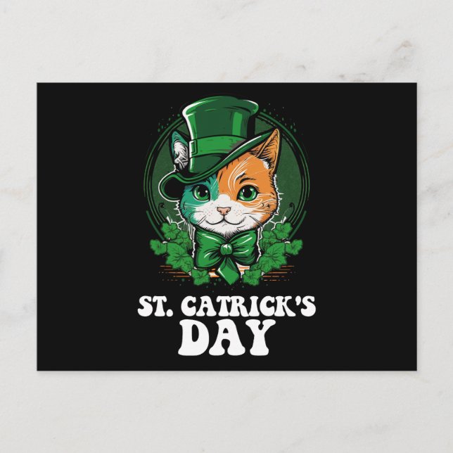 St Catricks Day Cat Lovers St Patrick's Day Postcard (Front)