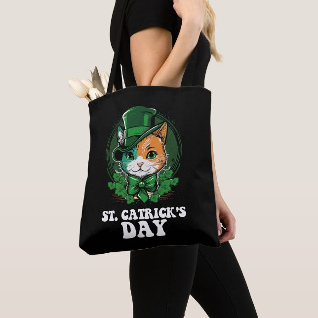 St Catricks Day Cat Lovers St Patrick's Day Tote Bag (Close Up)