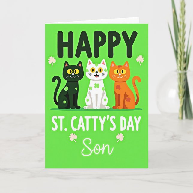 St Catty Day Glitter Texture Card (Front)