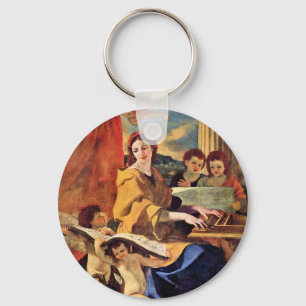 St. Cecilia By Poussin Nicolas (Best Quality) Key Ring