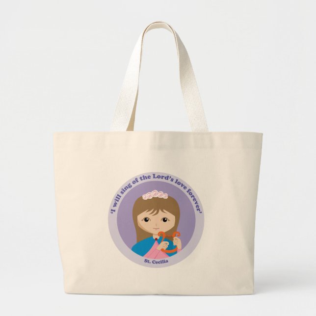 St. Cecilia Large Tote Bag (Front)
