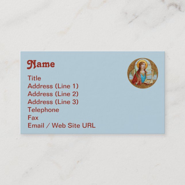 St. Cecilia of Rome (BK 003) Business Card (Front)
