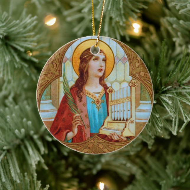 St. Cecilia of Rome (BK 003) Ceramic Ornament (Tree)