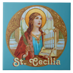 St. Cecilia of Rome (BK 003) Ceramic Tile 1