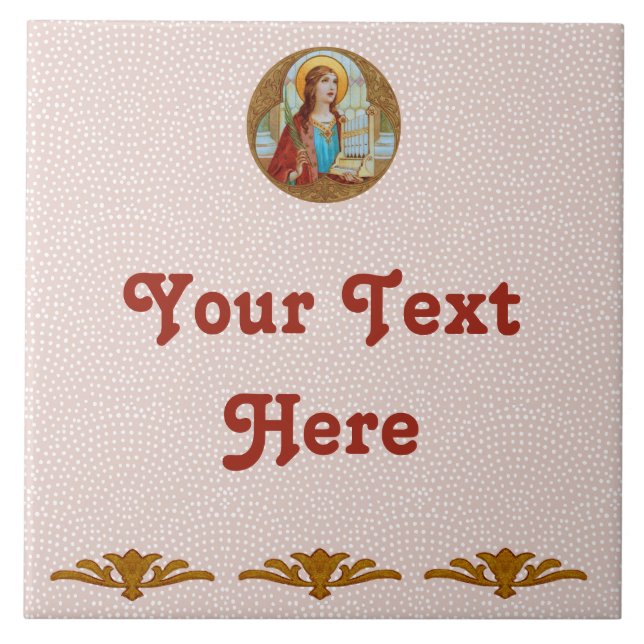 St. Cecilia of Rome (BK 003) Ceramic Tile 2 (Front)