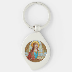 St. Cecilia of Rome (BK 003) Swirl Key Ring