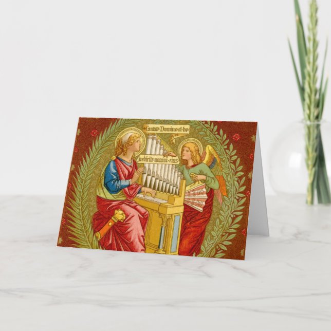 St. Cecilia of Rome (SNV 36) Blank Greeting Card (Front)