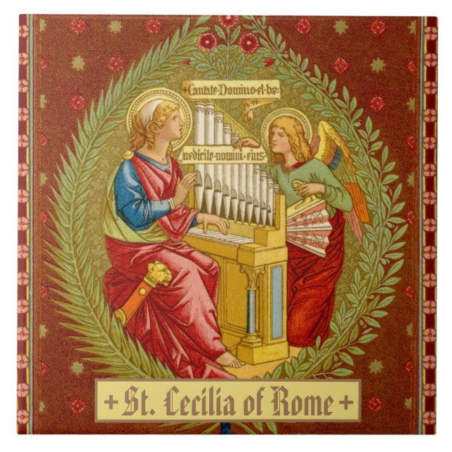 St. Cecilia of Rome (SNV 36) Ceramic Tile (Front)