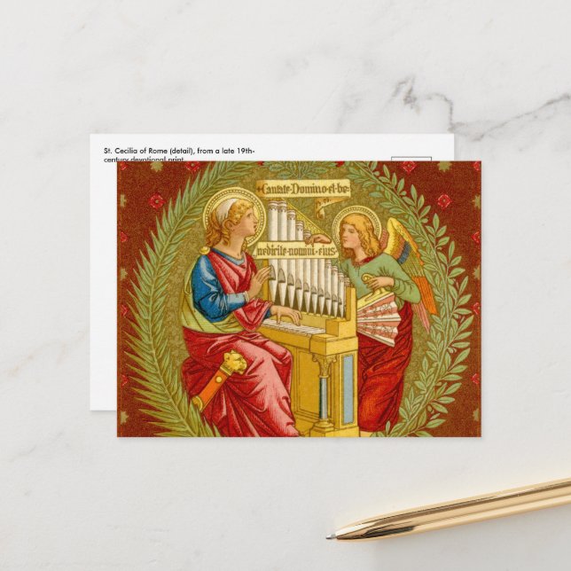 St. Cecilia of Rome (SNV 36) Horizontal Postcard (Front/Back In Situ)