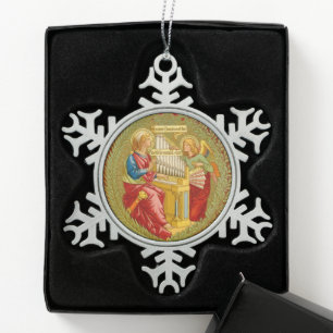 St. Cecilia of Rome (SNV 36) Snowflake Pewter Christmas Ornament