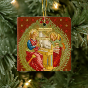 St. Cecilia of Rome (SNV 36) Square Ceramic Ornament