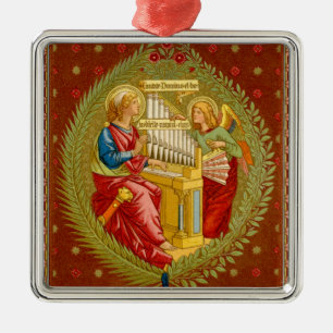 St. Cecilia of Rome (SNV 36) Square Metal Ornament