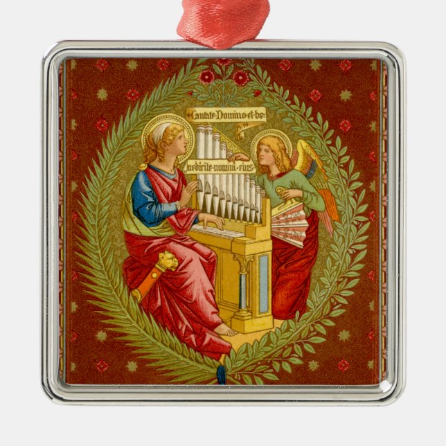 St. Cecilia of Rome (SNV 36) Square Metal Ornament (Front)