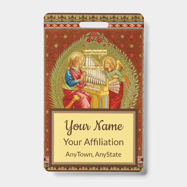 St. Cecilia of Rome (SNV 36, Style 3) ID Badge (Front)