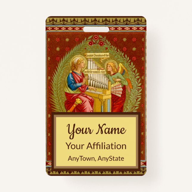 St. Cecilia of Rome (SNV 36, Style 3) ID Badge (Front)