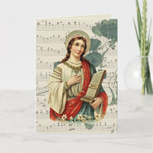 St. Cecilia Patroness of Musicians Religious Card