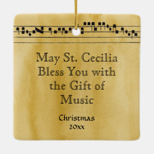 St. Cecilia with Hymn Board (Nuremberg) Ceramic Ornament