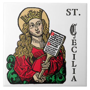 St. Cecilia with Hymn Board (Nuremberg) Ceramic Tile
