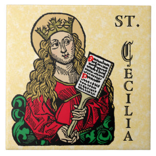 St. Cecilia with Hymn Board (Nuremberg) Ceramic Tile