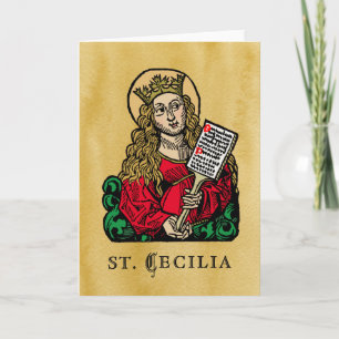 St. Cecilia with Hymn Board (Nuremberg) Greeting Card