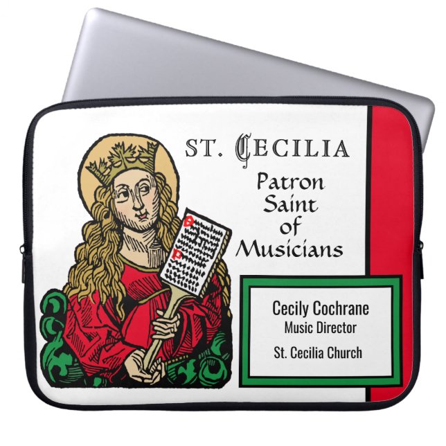 St. Cecilia with Hymn Board (Nuremberg) Laptop Sleeve (Front)